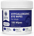 American Kennel Club Pet Eye Wipes for Dogs & Cats – Tear Stain Remover & Eye Discharge Cleaner – Hypoallergenic Grooming Wipes, 100 Count (Unscented)