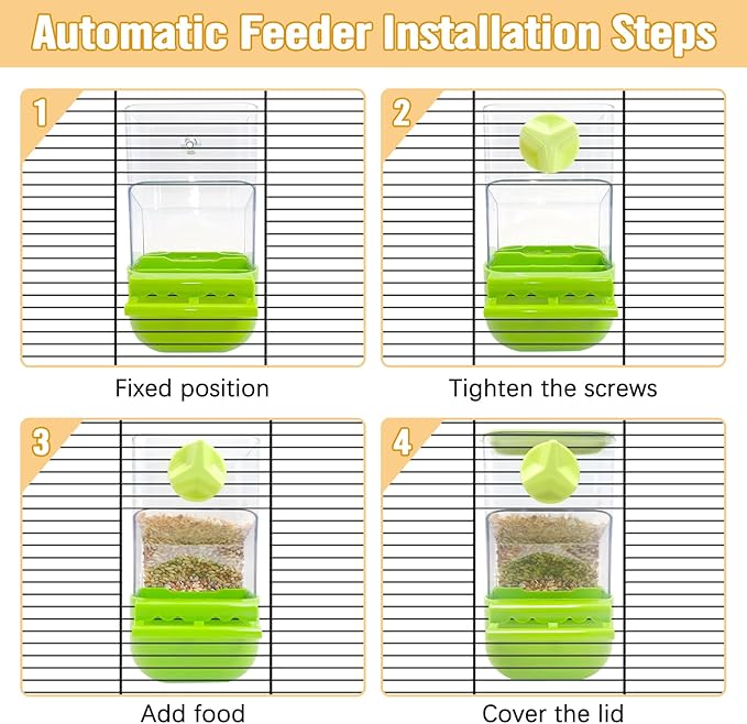 BNOSDM Automatic Bird Feeder Water Dispenser Set No Mess Bird Cage Feeders Parrot Cage Accessories Transparent Seed Food Container with Perch for Finches Parakeets Budgies Lovebirds Canaries (Blue)
