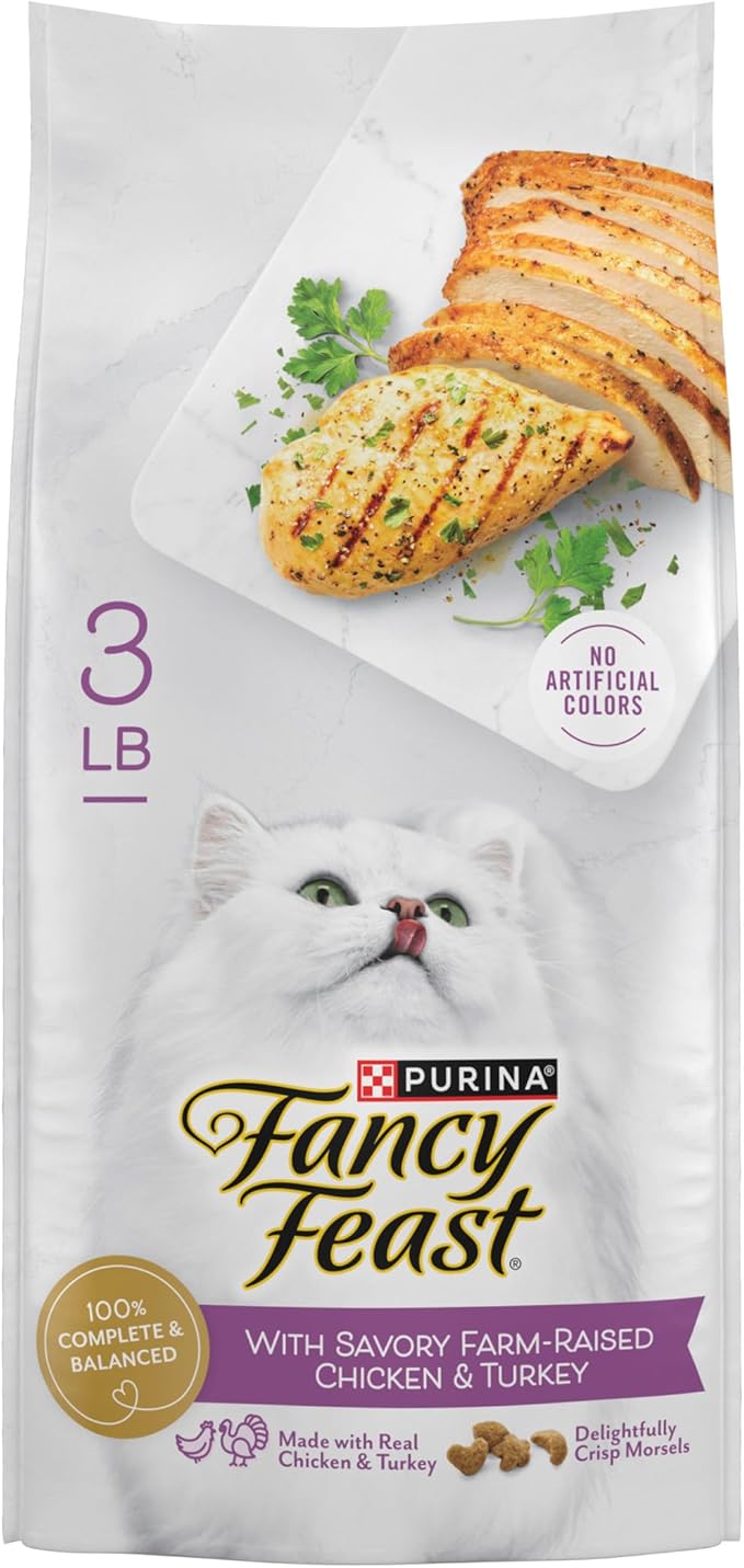 Purina Fancy Feast Dry Cat Food with Savory Farm-Raised Chicken and Turkey - 3 lb. Bag