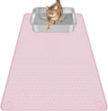 Cat Litter Mat, Extra Large 34" x 22" Silicone Mat Litter Trapping Mat for Scatter Control, Soft on Kitty Paws, Easy to Clean (Pink)