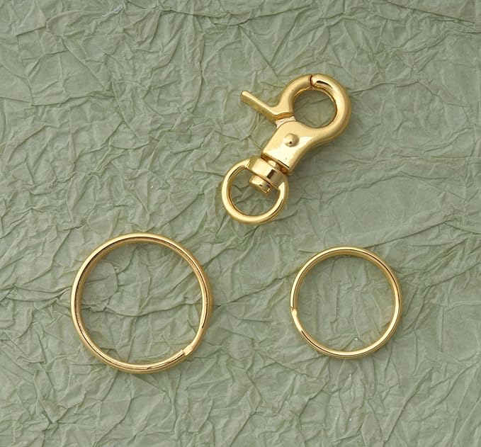 5 Pcs Dog Tag Clips with 5 Pcs 3/4 Inch 1 Inch Keychain Metal Rings for Pet Kitten Cat Collars ID Holder