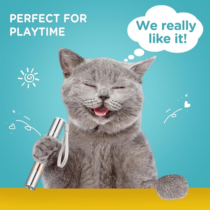 Koackl Cat Toy for Indoor, USB Rechargeable Cat Toy, 3 Light Colors Cat Interactive Toys for Dogs, Cats, Pet Chase Toy for Fun Playing Training Exercise Indoors