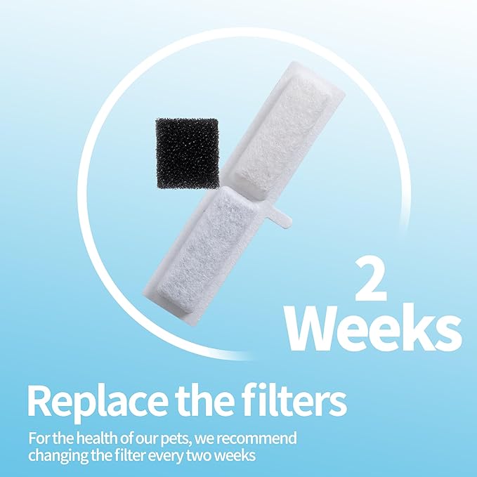Cat Water Fountain Filters, Catsfoutek Fountains for Cats Indoor 12 Pack Replacement Filters & 12 Pack Replacement Pre-Filter Sponges Set for 74oz/2.2L Automatic Pet Dog Water Dispenser