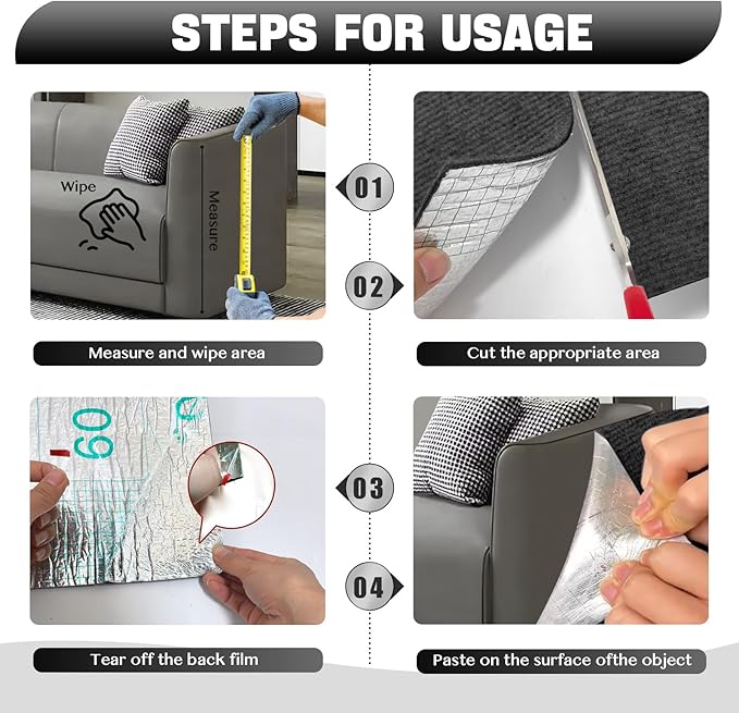 118"x15.8" Cat Climbing Wall Furniture Protector Carpet Mat, Cat Scratch Couch Furniture Protector, Adhesive Scratching Pad for DIY Cat Tree Shelf Couch Corner Post Replacement (Black)