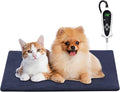 TJOY Pet Heating Pad Electric Heating Pad for Dogs and Cats Indoor Warming Mat Heated Pet Bed with Auto Power Off (M:22''x18''(Blue))