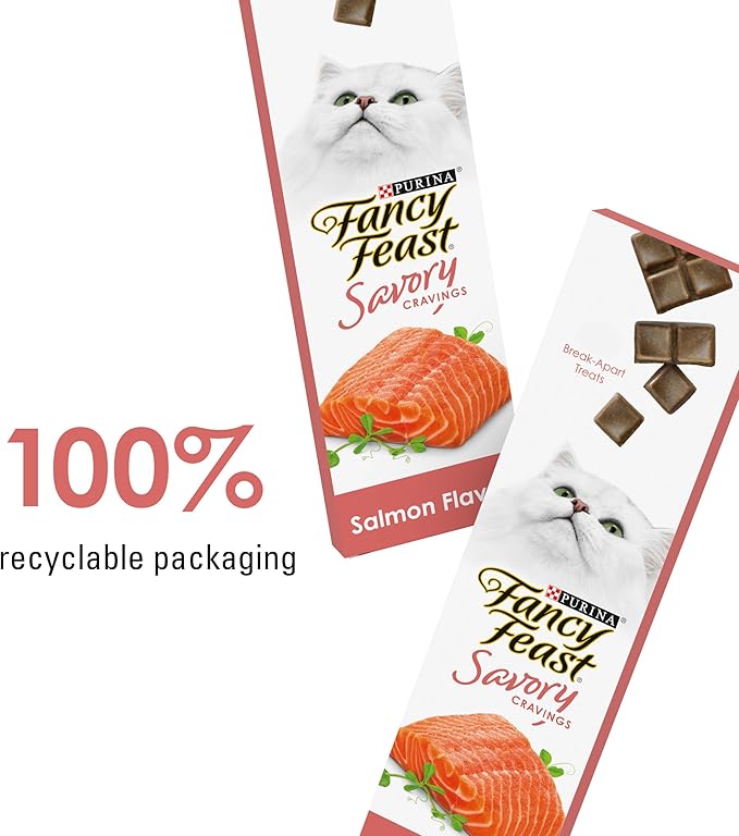 Fancy Feast Purina Limited Ingredient Cat Treats, Savory Cravings Salmon Flavor - 3 oz. Box (Pack of 2)