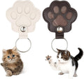 2Pcs Pet Keychain Refillable Paw Shaped Leather Fur Keepsake Pet Paw Print Dog&Cat Hair Storage Collector Memorials & Funerary Passing Away Loss Sympathy Gifts(Dark Brown&White)