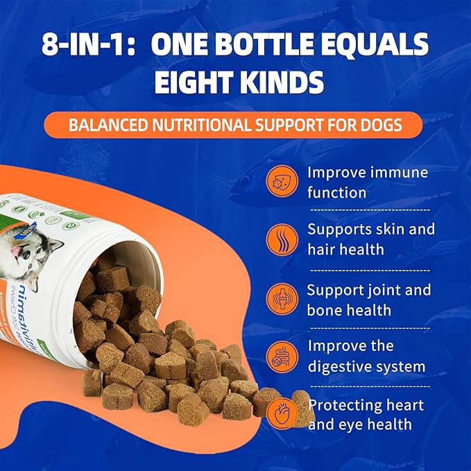 Dog Multivitamins Chewable – Dog Vitamins Multivitamin Soft Chews for Everyday Vitamins Dogs, Skin & Coat, Hip & Joint Support, Puppy & Senior Dogs, Chicken 100 Chews