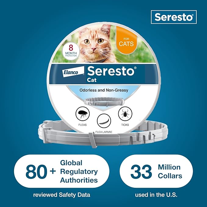 Bundle of Seresto Cat Collar for Cats + Pet Protect Probiotic Balance+ Cat Supplement | Oral Gel | 15g