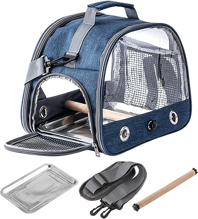 Portable Bird Carrier, Small Bird Travel Cage Carrier for Small Medium Parrot, Lightweight & Breathable Bird Cage with Zipper for Vet Visit Shopping and Outdoor Adventure (Color B)