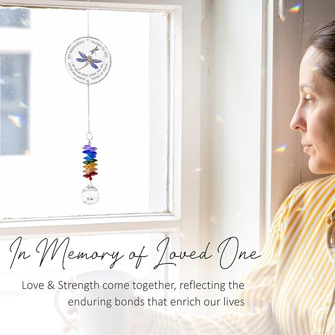 Memorial Suncatcher Ornament Sympathy Gift for Loss of Loved One - Crystal Rainbow Maker - Bereavement Keepsake - Hanging Crystal Decor - Loss of Family Friend Pet