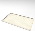 URMONA Large Dog Food Mat, 25" x 22" Pet Food Mat, Waterproof Dog Cat Food Mat with Raised Edges, Silicone Pet Food Mat, Dog Accessories, Prevents Food Spills, Protects Floors（Beige）