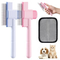 3PCS Flea Comb for Cats and Dogs with Pet Hair Remover Glove, Portable Pet Grooming Kit with a Release Button, Flea Removal Brush, Deshedding Glove for Shedding, For Pet Massage and Shed Hair Removal