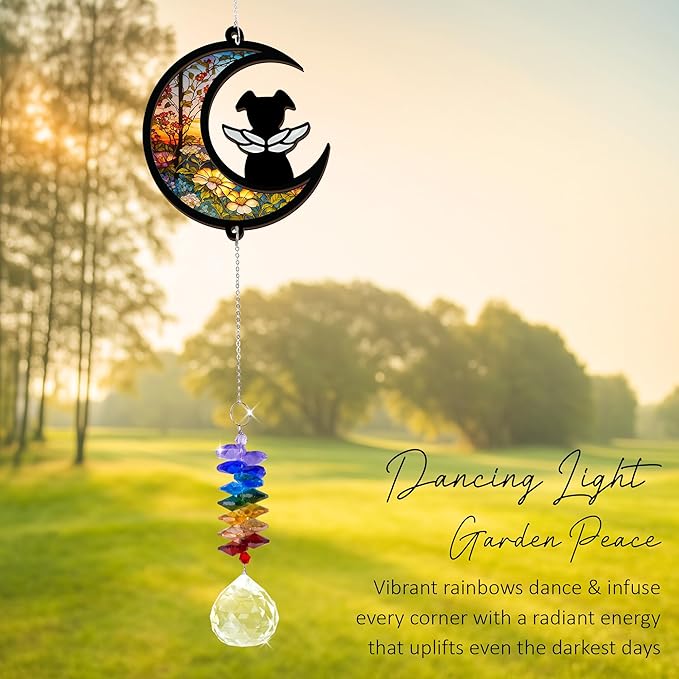 Pet Memorial Suncatcher - Dog Memorial Ornament - Pet Loss Gift - Dog Sunset - Meaningful Heartfelt Unique Gifts - Remembrance Keepsake - Mother's Day for Dog Mom Dad
