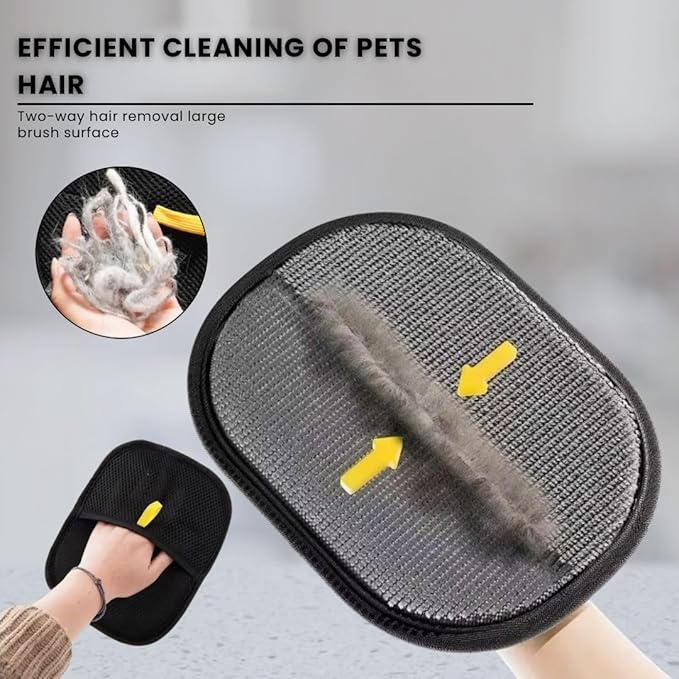 Pet Hair Remover Gloves, Reusable Electrostatic Dog & Cat Hair Remover for Couch, Clothes & Car Seats (2 Pack)