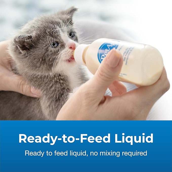 Pet-Ag KMR Kitten Milk Replacer Liquid - 11 oz - Ready-to-Feed Kitten Formula with Vitamins for Kittens Newborn to Six Weeks Old - Easy to Digest