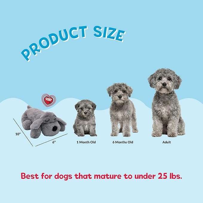 Snuggle Puppy Junior Heartbeat Puppy Toy - Heartbeat Puppy for Dogs - Pet Anxiety Relief and Calming Aid - Comfort Dog Toy - Behavioral Training and Sleep Aid Cuddle Buddy - Black
