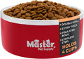 Master Pet Supply Stainless Steel Dog Bowls - 32 oz, Heavy Duty - Crimson Flame, Double Wall Extra-Thick Insulated, Non-Slip Pet Water Bowl for Dogs, Cats & Pets, Anti Rust Metal, Dish Washer Safe