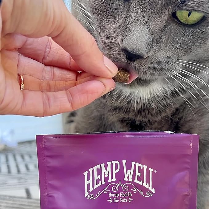 Hemp Well Cat Hairball Soft Chews for Cats, Organic USA Grown, Chicken Cheese & Catnip Flavor!