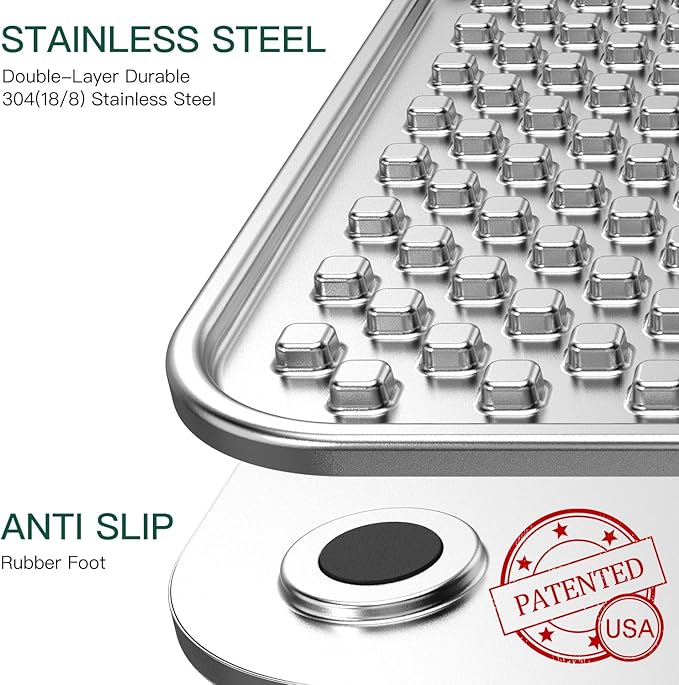 Dual Wall Stainless Steel Large Lick Mat for Dogs & Cats, Chew-Proof Slow Feeder, Anxiety Reducer, Whisker-Friendly for Cats, Non-Slip Heavy Duty Base, Raw Feeding Pad, Dishwasher Safe [Large-2Pack]