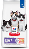 Hill's Science Diet Sensitive Stomach & Skin, Kitten, Stomach & Skin Sensitivity Support, Dry Cat Food, Salmon & Brown Rice, 6 lb Bag