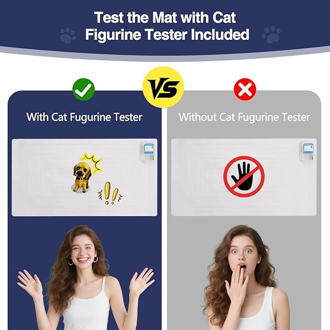 PAPARELA Pet Training Mat with 3 Correction Modes – Safe Electric Shock Mat for Dogs & Cats to Keep Off Furniture, Counters, Beds & Restricted Areas | Includes Tester & Decorative Figurine (22”x14”)
