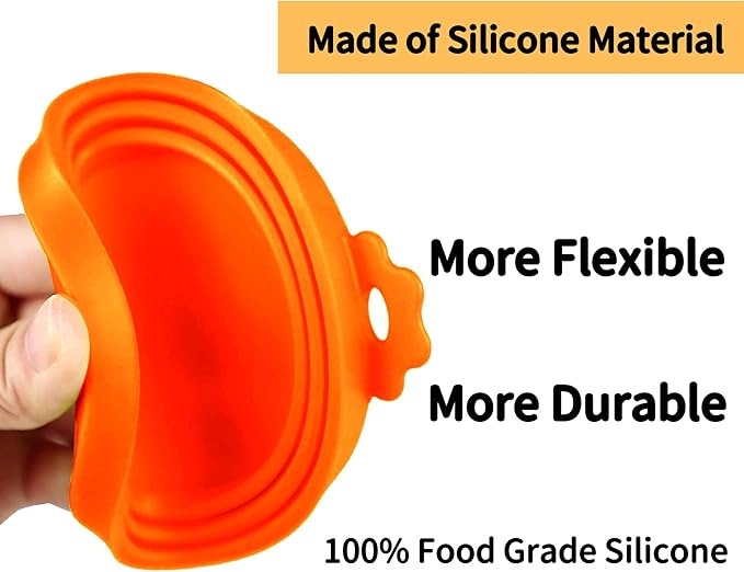 Lydia's Deal 3 Pack Pet Food Can Covers, Universal Silicone Can Lids for Dog & Cat Food, Fits Most Standard Size Food Cans, BPA Free & Dishwasher Safe (Green+Orange+Blue)