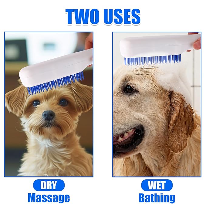 Stretchable Puppy Brush, Small Soft Dog Brush Yorkie Massaging Hair Comb Puppy Hair Grooming Tool for Shin Tzu Maltipoo Kitty Small Rabbit (White)