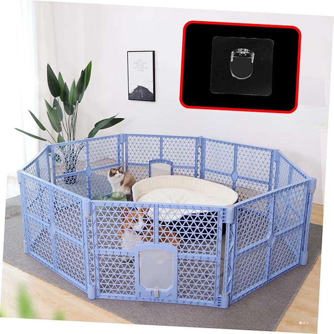 8 Pcs PET Cage Fixators Self-Adhesive PET Fence Retainers for Dogs and Cats Non-Slip Indoor Grip