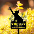 Custom Butterfly Cat Grave Marker Outdoor Metal Memerial Stake, Personalized Cat Memorial Grave Marker with Paws, Customized Flowers Cat Memorial Statue Plaque Garden Stake Cat Headstone