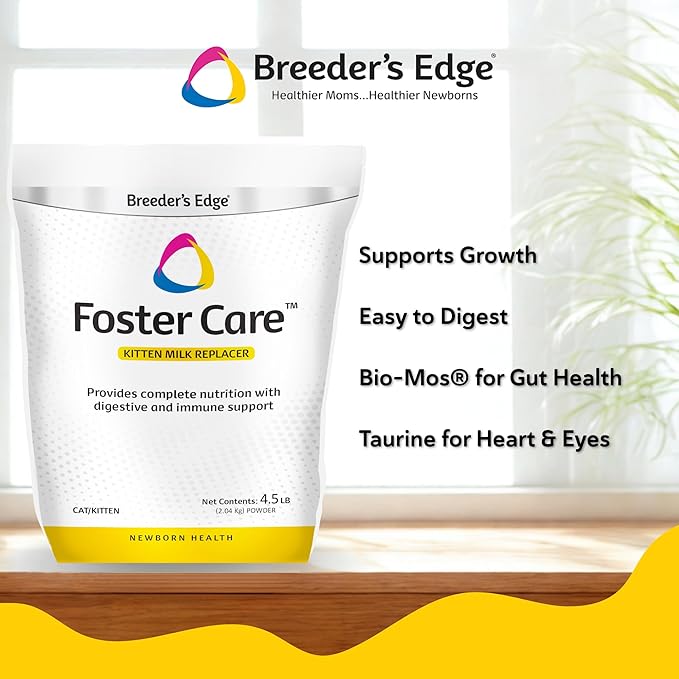 Breeder's Edge Foster Care Feline - Powdered Milk Replacer - for Kittens & Cats - 4.5 LB