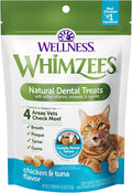 Wellness WHIMZEES Cat Dental Treats, Freshens Breath, Chicken and Tuna Flavor, 4.5 oz Bag