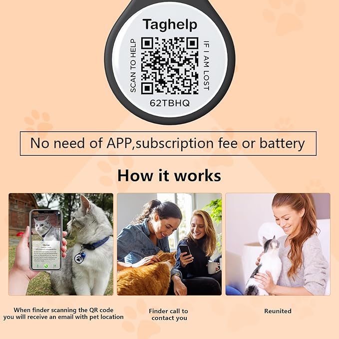 Airtag Cat Collar Breakaway With Apple Air Tag Holder, QR Code, Bell, ID Tag for Girl Boy Kitten - Reflective, Personalized Real-time Scan Alerts (Black)