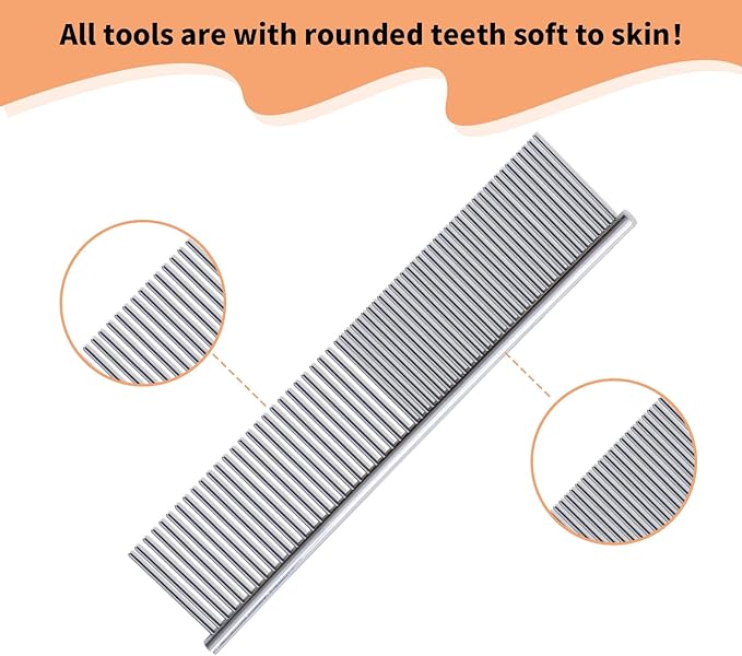 Ergonomic Slicker Brush for Long-Haired Dogs - Wooden Handle, Long Pins for Grooming Goldendoodles