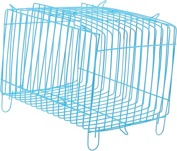 ORFOFE Portable Metal Bird Carrier Cage for Parakeets and Small Parrots Spacious Travel Crate with Lightweight Design Breathable and Stylish Blue Handheld Cage for Outdoor Use