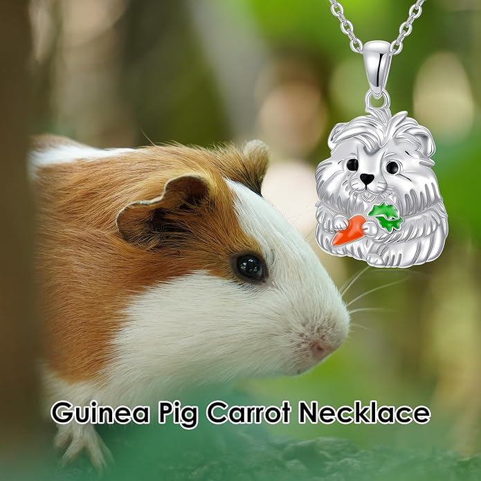 Guinea Pig/Raccoon/Butterfly/Panda/Hummingbird/Giraffe/Rabbit Necklace 925 Sterling Silver Animal Pendant Jewelry Gift for Women Mom