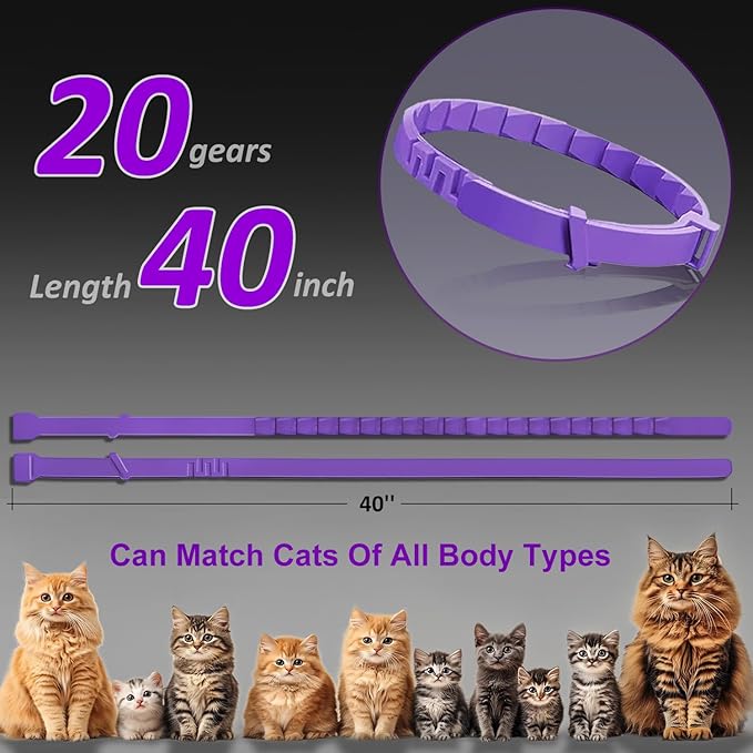 Calming Collar for Cats 6 Pack Cat Calming Collar with Soothing Cat Pheromone Collar Technology Helps Relieve Cats Anxiety Relief Stress Adjustable Fit Long-Lasting 30 Days Grey