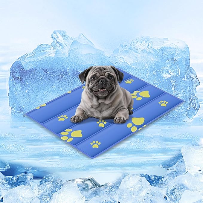 2025 Pet Cooling Mat for Dogs - 20"x16" Cats Cooling Pad Non-Slip Kennel Bed Mats for Summer, Washable Cool Pet Mat for Cats/Dogs