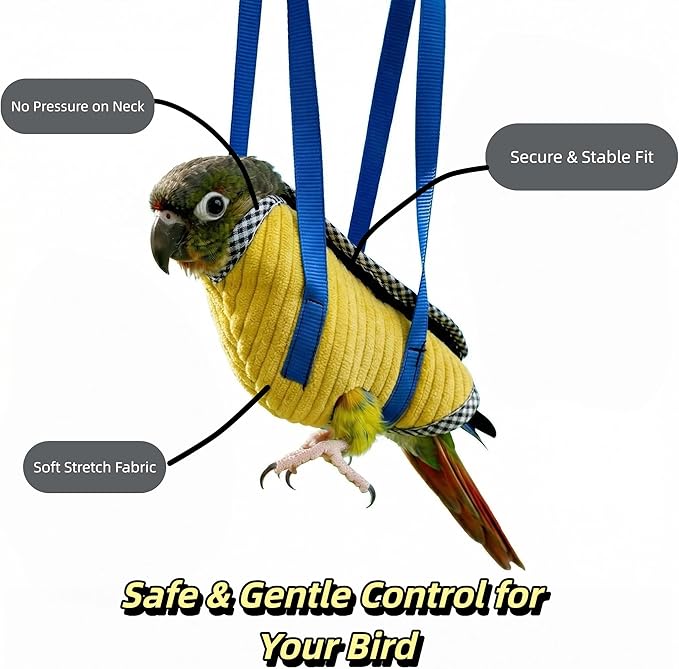 Portable Bird Carrier Bag with Harness, Escape Resistant Parrot Carrier & Bird Travel Bag for Parakeet, Cockatiel, Conure, Pigeon, Small Medium Birds, Random Color (Medium)