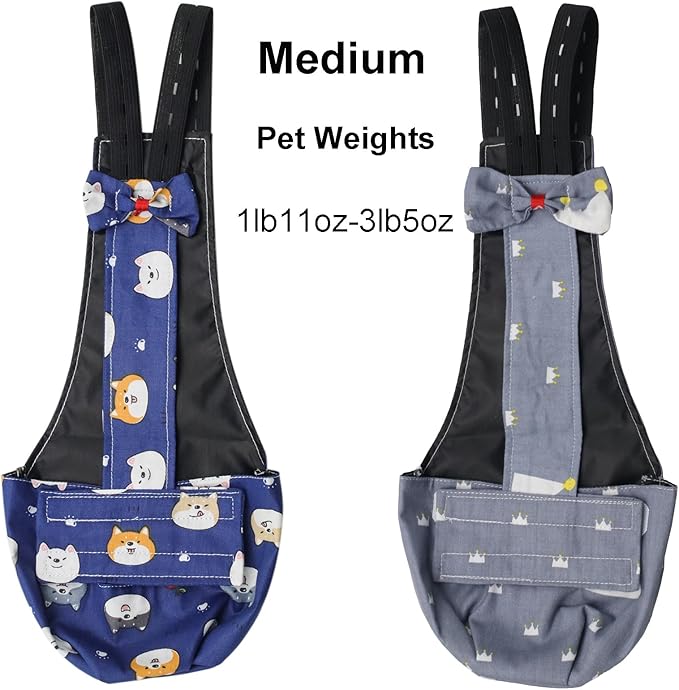 BestParts 2pcs Adjustable Diaper Waterproof Reusable Diapers, Cloth Diaper Wearable Poultry for Farm Pet Goose, Duck, Chicken, Button Adjustable Version (Gray + Blue, M(1.65-3.31pounds), 1, Count)