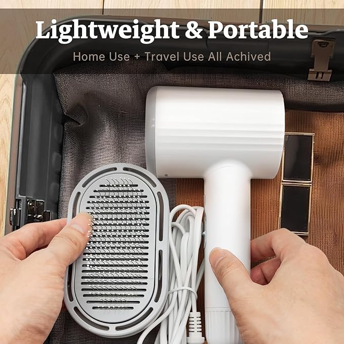 Dog Brush for Shedding, Professional 2-in-1 Pet Hair Dryer & Dog Grooming Brush with Removable Comb, Adjustable Temperature/Speed, Portable Brush for Dogs and Cats