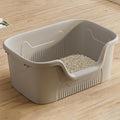 SpaceTime Extra Large Litter Box with High Sides,23.6" Lx16.5 Wx8.6 H XL Multi Cat Litter Pan for Kitty,Cat Boxes for Indoor Cats,Jumbo Litter Boxes for Big Cats,Anti-Splashing,Easy to Clean (Grey)