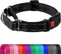 Joytale Martingale Collar for Dogs, Reflective Heavy Duty for Safety, Quick Release Buckle, Adjustable Nylon Collars for Large Dogs Walking Training, Black,L