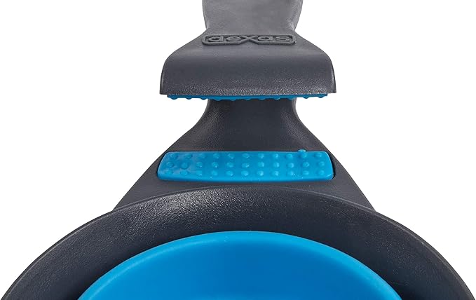 Dexas Pets Collapsible KlipScoop Collapsible Dry Dog Food Scoop and Dog Food Bag Clip, 2 Cup Capacity, Pro Blue