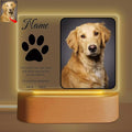 Personalized Pet Night Light Customized Dog Memorial Gift Picture Frame Acrylic Plaque Led Lamp Cat Sympathy Gift for Loss of Pet(Dog Paw)