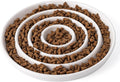 Ceramic Cat Slow Feeder,Shallow and Wide Opening Dish for Whisker Friendly,Anti Knocked Over Heavy Plate Bowls for Puppy Kitten Dry and Wet Food