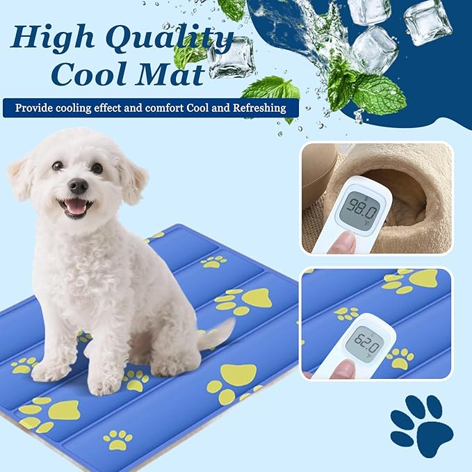 Cooling Mat for Dogs - 2025 Upgrade 20x16 Inch Pet Cool Mats for Cats/Dogs, Washable Non-Slip Cooling Pet Mat for Summer