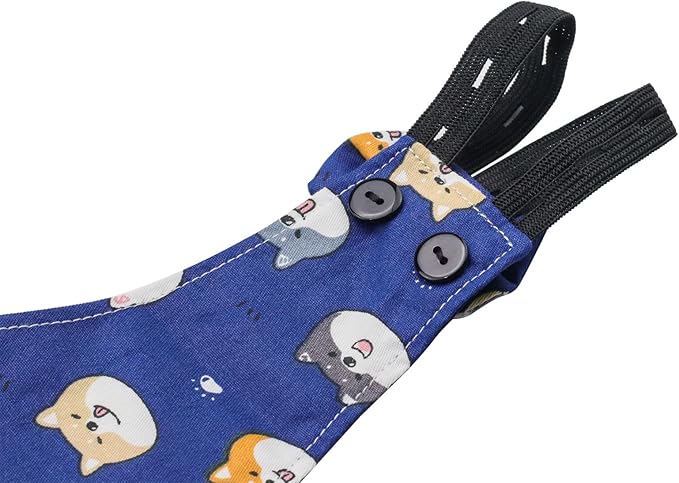 BestParts 2pcs Adjustable Diaper Waterproof Reusable Diapers, Cloth Diaper Wearable Poultry for Farm Pet Goose, Duck, Chicken, Button Adjustable Version (Gray + Blue, S(0.55-1.65pounds), 1, Count)