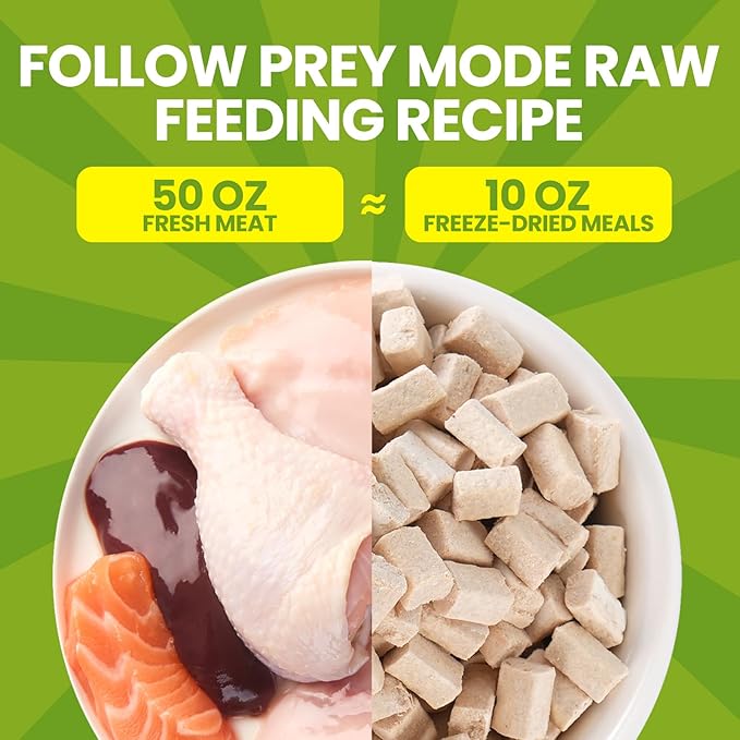 OPET Freeze Dried Raw Cat Food, Chicken & Salmon Oil Recipe, Complete & Balanced Meal or Topper, Healthy, Grain Free, High Protein Raw Cat Freeze Dried Treats (10 oz, Chicken)