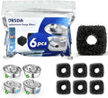 ORSDA Pet Water Fountain Replacement Pump Filters - Compatible with All ORSDA/ZeePet Stainless Steel Dog and Cat Water Fountains (6Pcs Black Pump Filters)